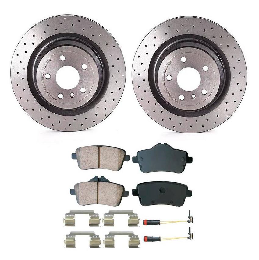 Mercedes Disc Brake Pad and Rotor Kit - Rear (330mm) (Ceramic) (EURO) 1664230412 - Akebono Euro Ultra-Premium 4119884KIT